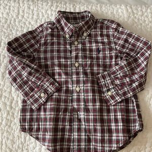 Ralph Lauren shirt checkered long sleeves 18 mos
